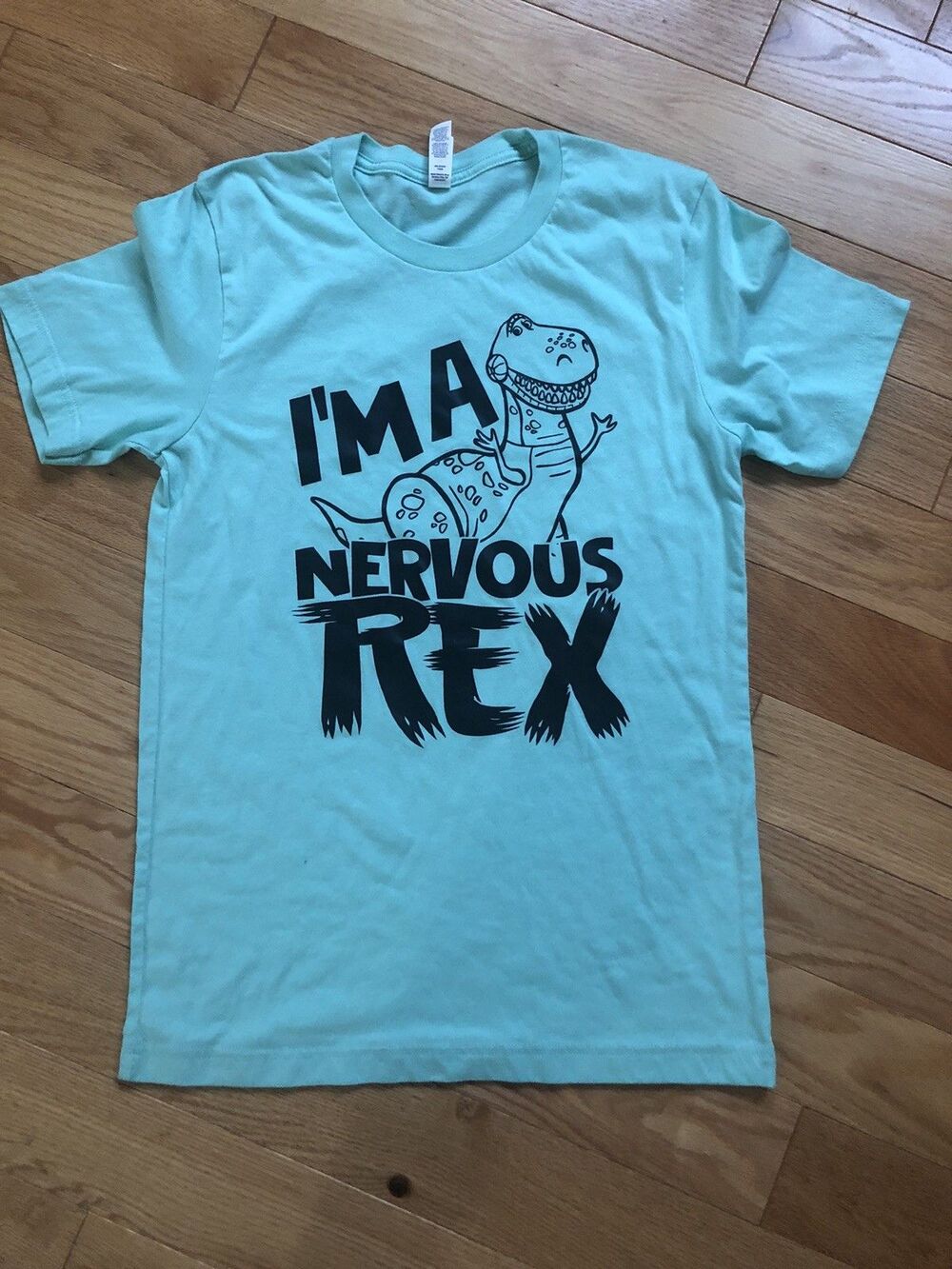 Disney Green Tee Shirt Toy Story Size Small Womens I’m A Nervous Rex Green Dino